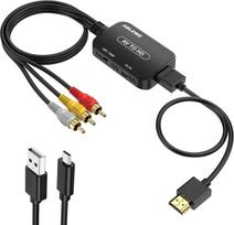 ABLEWE RCA to HDMI AV to HDMI Audio USB with Japanese Instruction 3 Colors HDMI Cable Compatible with Converter, Composite, 1080/720P Switchable,