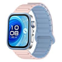 Magnetinis dirželis Huawei Watch Fit 5/5 Pro/4 Pro/4/3 laikrodžiui NAUJAS Silikoninis keičiamas dirželis Correa Apyrankė Huawei watch fit 5/5 Pro laikrodžiui rožinė/mėlyna