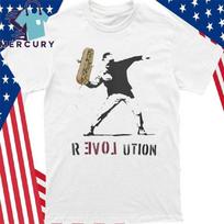 Banksy Gėlių metikas Gatvės meno revoliucija Unisex marškinėliai XXXL