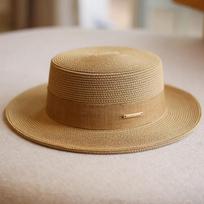 Korėjietiško stiliaus moteriška vasarinė šiaudinė skrybėlė su plačiu kraštu, apsauga nuo UV spindulių, elegantiškas prancūziškas fedora, paplūdimio skrybėlė nuo saulės, reguliuojama kelionėms 54-58CM chaki