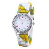Moteriškas laikrodis silikoninis laikrodis „Crystal Bling“ Analoginis skaitmeninis kvarcinis rankinis laikrodis One Size gray