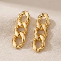 Vintage Gold Curb Chain Link Drop Earrings Chunky Dangling Earrings for Women Fashion Jewelry Gift auksas
