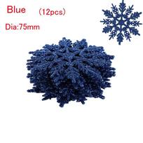 12Pcs Charming 7.5/10cm Gold Powder Snowflake for Xmas White Christmas Tree Decor Party Holiday Christmas Ornaments Home Decor