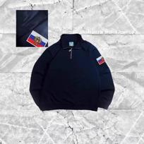 DRIPX Y2K Tamsiai mėlynas pusiau užsegamas džemperis JAV Išsiuvinėtas Amerikos vėliavos lopas Striukė Vyrams Moterims Vintage Streetwear Mados Trend Viršus S
