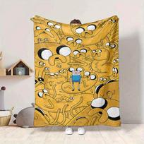 1pc Adventure Time Jake Soft Skin-Friendly Flannel with Digital Printing, Various Sizes Available for Family, Friends, Birthday087 130cmx150cm