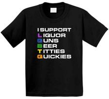 Aš Palaikau Lgbtq Alkoholį Ginklus Alų Krūtis Ir Greitus Sekso Aktus Marškinėliai 2XL