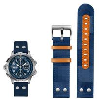 Nylon+Leather Watchband For Sei-ko Hamilton Khaki Aviation Beyond Wind Series Canvas with Rivet Military Watch Band Strap 22mm 22mm