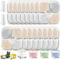 16-Pack Replacement Filters for Cat Smart Fountain Pet Water Dispenser Filter 8.5*8.5*0.9CM 16 Pet Filter Cartridges + 2 balta