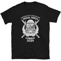 Naval Underwater Operations Special Forces Combat Diver T Shirt New 100% Cotton Short Sleeve O-Neck T-shirt Casual Mens Top S juoda