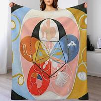 Hilma af klint art group iv Throw Blanket Flannel Fleece Soft Warm Throw Blanket 102x76cm(40x30in) brown