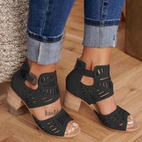 Women High Heel Sandals Retro Gladiator Ladies Casual Rome Fashion Summer Woman Shoes Plus Size 35-43 sandals for women2026 35 juoda