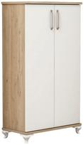 Batų spintelė Kalune Design Ari, balta sp./riešuto sp., 32.5 cm x 72 cm x 120 cm