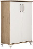 Batų spintelė Kalune Design Asta, balta sp./riešuto sp., 32.5 cm x 72 cm x 100 cm