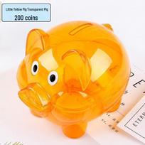 Animacinis filmas Piggy Bank: Skaidri, patvari plastikinė taupyklė vaikams white