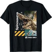Jurassic World Spinosaurus T-Shirt, Unisex-Adults_Kids, Black, Small, Short Sleeve, Classic Fit, Cotton 80% Polyester 20% S juoda