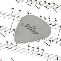 Personalizuotas gitaros mediatorius su individualia nuotrauka ir logotipu, pakabukas gitaristui, muzikantui, vyrams, moterims, graviruotas vardas, roko muzikos aksesuaras, dovanos Silver