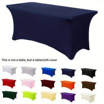 6FT Black Spandex Table Covers for Rectangle Standard Folding Tables Wrinkle Resistant Stretch Tablecloths Ultimate Fitted Table 4FT