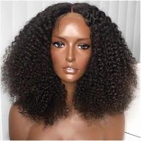 Afro Kinky Garbanoti Žmogaus Plaukų Perukas 360 Nėrinė Priekyje Brazilijos Mergelių Plaukai Išrauti 20 Colių brown