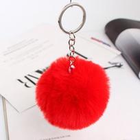 20 Colors Fluffy Fur Pom Pom Keychains Soft Faux Rex Rabbit Fur Ball Car Keyring Pompom Key Chains Women Bag Pendant Jewelry Diy