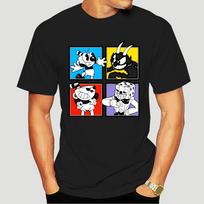 Cuphead Characters Men's T-Shirts Clothing Tees Custom T Shirt Summer Short Sleeves Cotton Tops - Men's Summer Cotton Graphic... S įvairiaspalvis