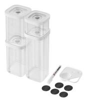 Birių produktų indas, rinkinys Zwilling Fresh & Save Cube, 0.320 - 1.7 l, skaidri sp./balta sp.
