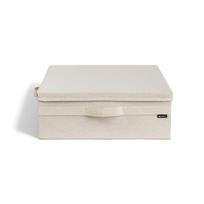 Smėlio spalvos iš tekstilės daiktadėžė su dangčiu 46x56x16 cm Soft Storage Low – Bigso