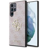 GUESS dėklas SAMSUNG S24 Ultra GUHCS24L4GMGPI (Odinis 4G Metalinis Logotipas) rožinis