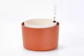 URBALIVE BERBERIS apvalus savaime drėkinantis vazonas 26 cm, cinamono spalvos