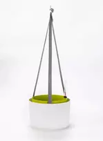 URBALIVE BERBERIS savaime drėkinantis pakabinamas vazonas, apvalus, 26 cm, baltas