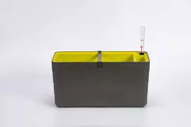 URBALIVE BERBERIS stačiakampis savaime drėkinamasis vazonas, 40 x 20 cm, pilkai rudas