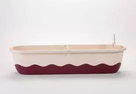 URBALIVE MARETA savaiminio laistymo stačiakampis gėlių vazonas 80 x 20 cm, smėlio spalvos