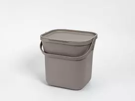 URBALIVE Krepšys na bioodpady su wkładem 6 ltr, šviesiai pilkas