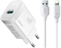 Įkroviklis Joyroom JR-TF4 18W USB-A + USB-A to Lightning cable 1.0m baltas