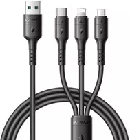 USB kabelis Joyroom S-A61 USB-A to USB-C/Lightning/MicroUSB 3.5A 1.2m juodas