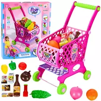Lean Toys Pirkinių vežimėlis 52 cm rožinis 46 vnt.