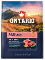 Sausas šunų maistas Ontario Adult Large Beef and Brown Rice, jautiena, 2.25 kg