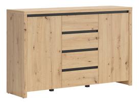 Komoda Larios, ruda sp./juoda sp., 91 cm x 143 cm x 40 cm