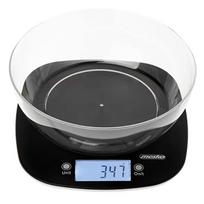 Virtuvinės svarstyklės su 1,4 l dubeniu, iki 5 kg, Mesko MS 3179, juodos, tikslios