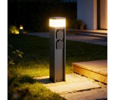 Brilagi - Lauko šviestuvas su 2 SCHUKO lizdais PILLAR 1xG9/11W/230V IP44 antracitas