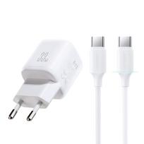 Įkroviklis Joyroom JR-TG7 33W USB-C/USB-A + USB-C to USB-C 60W 1.0m cable baltas