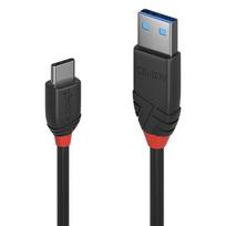 USB Kabelis - LINDY Black Line USB 3.2 Type A į C Laidas M/M, 10Gbps, 1 m, Juodas