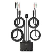 KVM Jungiklis - LINDY 2 Prievadų DisplayPort 1.2 ir USB Type C KVM Jungiklis, 3840x2160@60Hz, Juodas