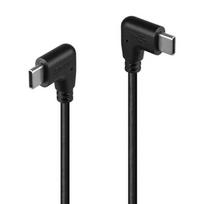 USB Kabelis - LINDY USB 2.0 Type C Laidas, M/M, 60W PD, 90° Dešinysis Kampas, 1 m, Juodas