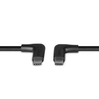 USB Kabelis - LINDY USB 3.2 Type C Laidas, M/M, 10Gbps, 60W PD, 90° Kampas, 1 m, Juodas