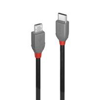 USB Kabelis - LINDY 0.5m Type C į Micro-B 2.5W 480Mbps Anthra Line