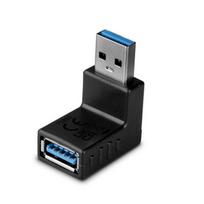 Adapteris - LINDY USB 3.2 Tipo A į A 90° Adapteris, M/F, 5Gbps, Juodas