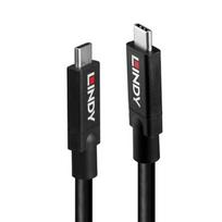 USB Kabelis - LINDY Aktyvus USB 3.2 C/C Laidas, 10Gbps, 8K, 60Hz, 100W, 5 m, Juodas