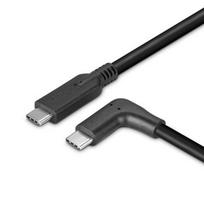 USB Kabelis - LINDY USB 3.2 Type C Laidas, M/M, 90° Kampas, 10Gbps, 60W PD, 0.5 m, Juodas