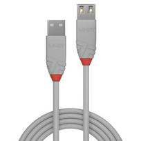 USB Prailginimo Laidas - Anthra Line 0.5m USB 2.0 Tipo A M/F Pilkas