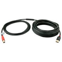 USB Kabelis - LINDY USB 2.0 A/B Aktyvus Laidas, Prailginimas Tiesioginiam Prietaiso Prijungimui, 10 m, Juodas